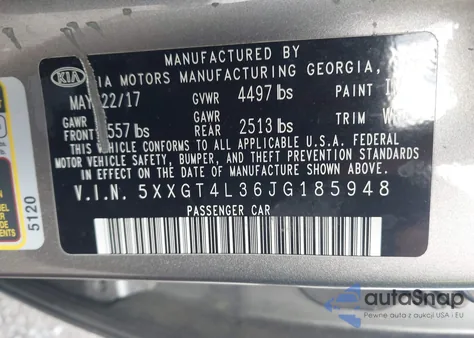 2018 Kia Optima Lx z USA, uszkodzony, nr VIN 5XXGT4L36JG185948